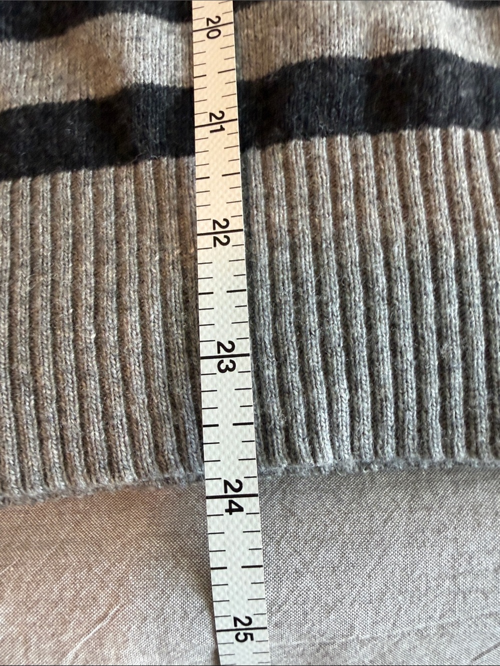 J. Crew Wool Gray and Charcoal Striped Crewneck Sweater - Picture 6 of 7